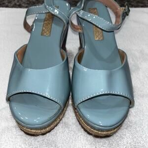 Blue Espadrille Wedge Sandals Women's Size 7